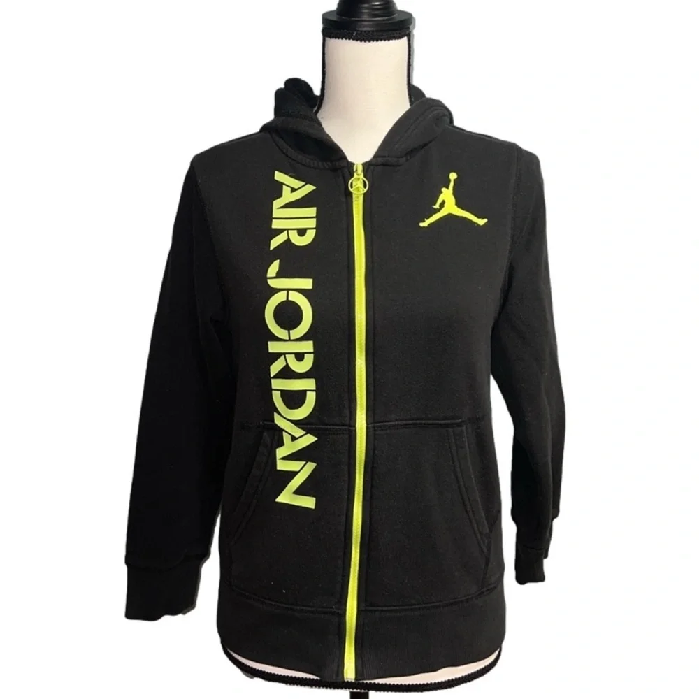 Jordan- Black hooded zip up jacket